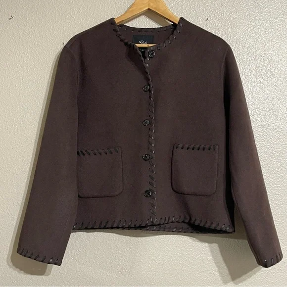 Rails Melanie Jacket Wool Dark Brown M - Picture 2 of 16
